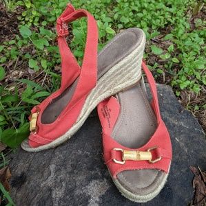 Coldwater Creek Coral Slingback Espadrilles